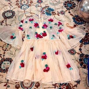 Asos embellished pink tulle dress